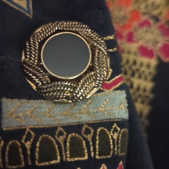 Vintage Tan Jay velour textured jacket volup - Picture 5 of 8